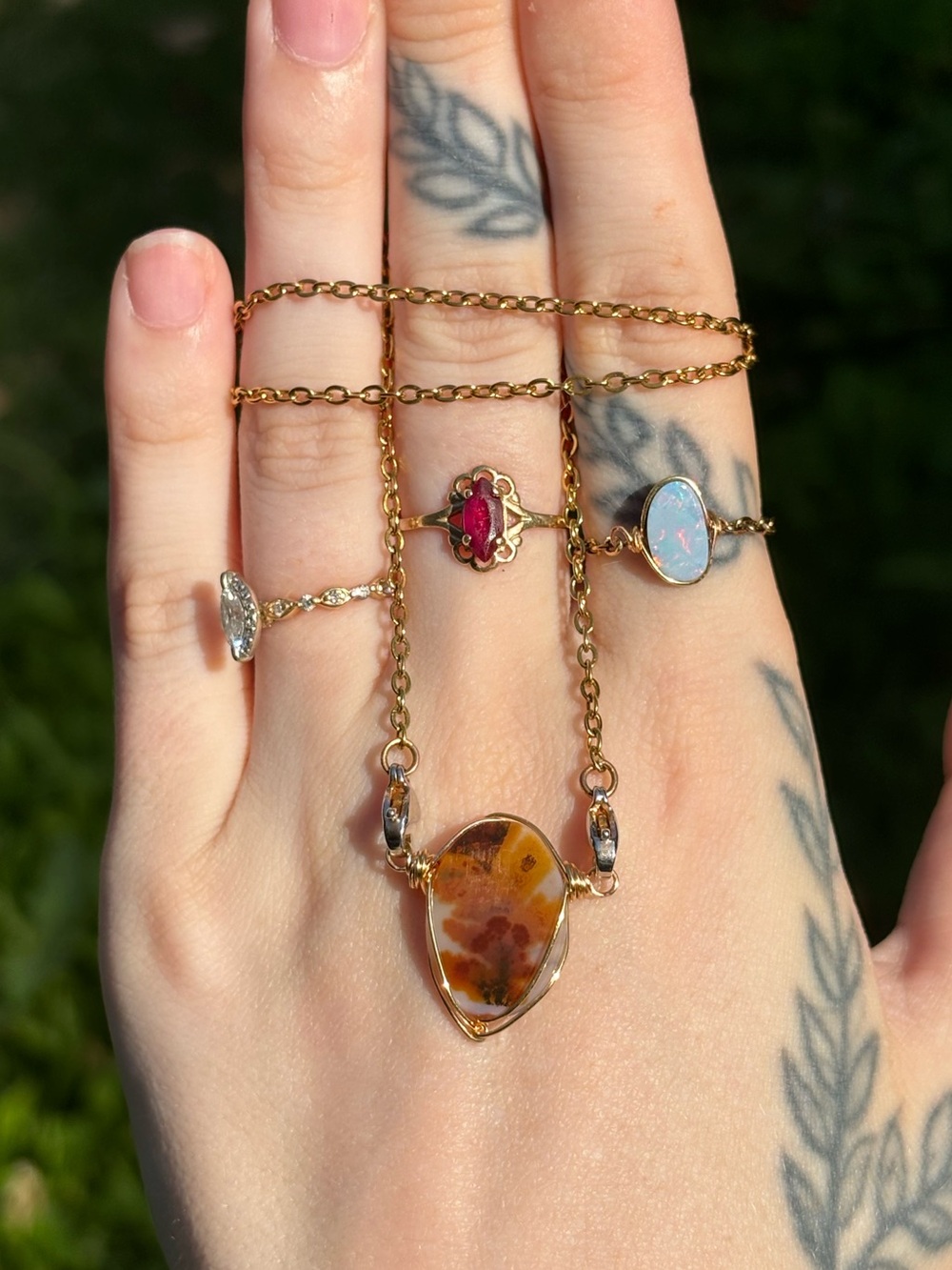 Scenic Deintric agate interchangeable necklace